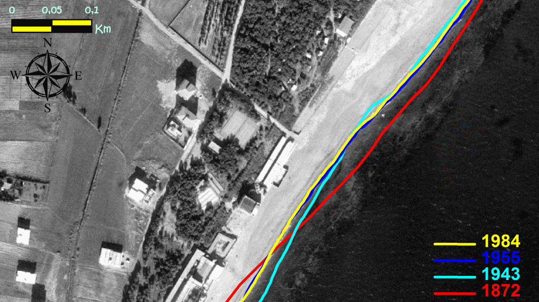 Ortofoto 1984 - Linea di riva 1984